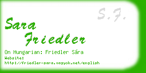 sara friedler business card