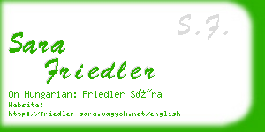 sara friedler business card